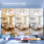 Smart Ceiling Fan with Light – 6-Speed Reversible Quiet Fan with Dimmable LED & Remote Control for Bedroom