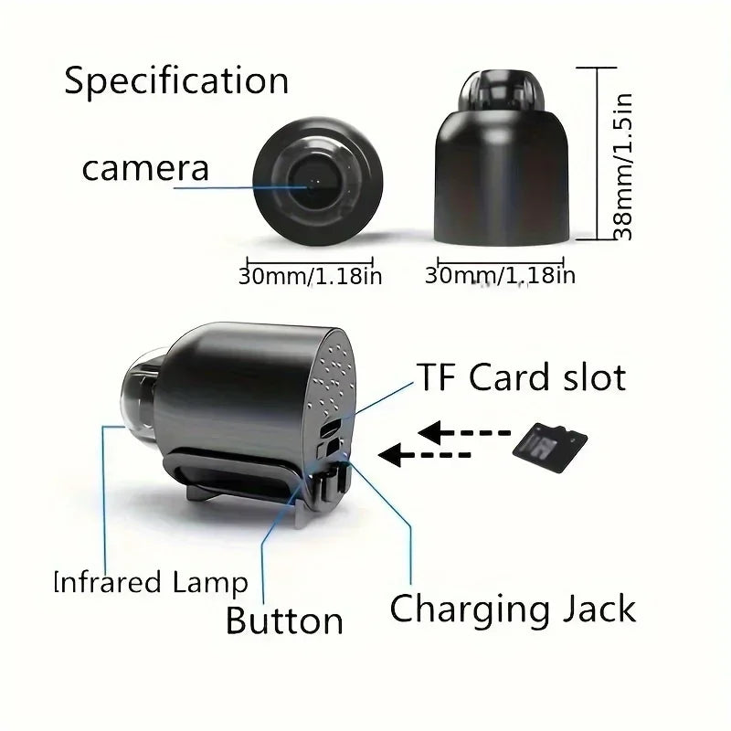 Mini WiFi Security Camera 1080P – Indoor HD Surveillance Cam with Night Vision & 2-Way Audio