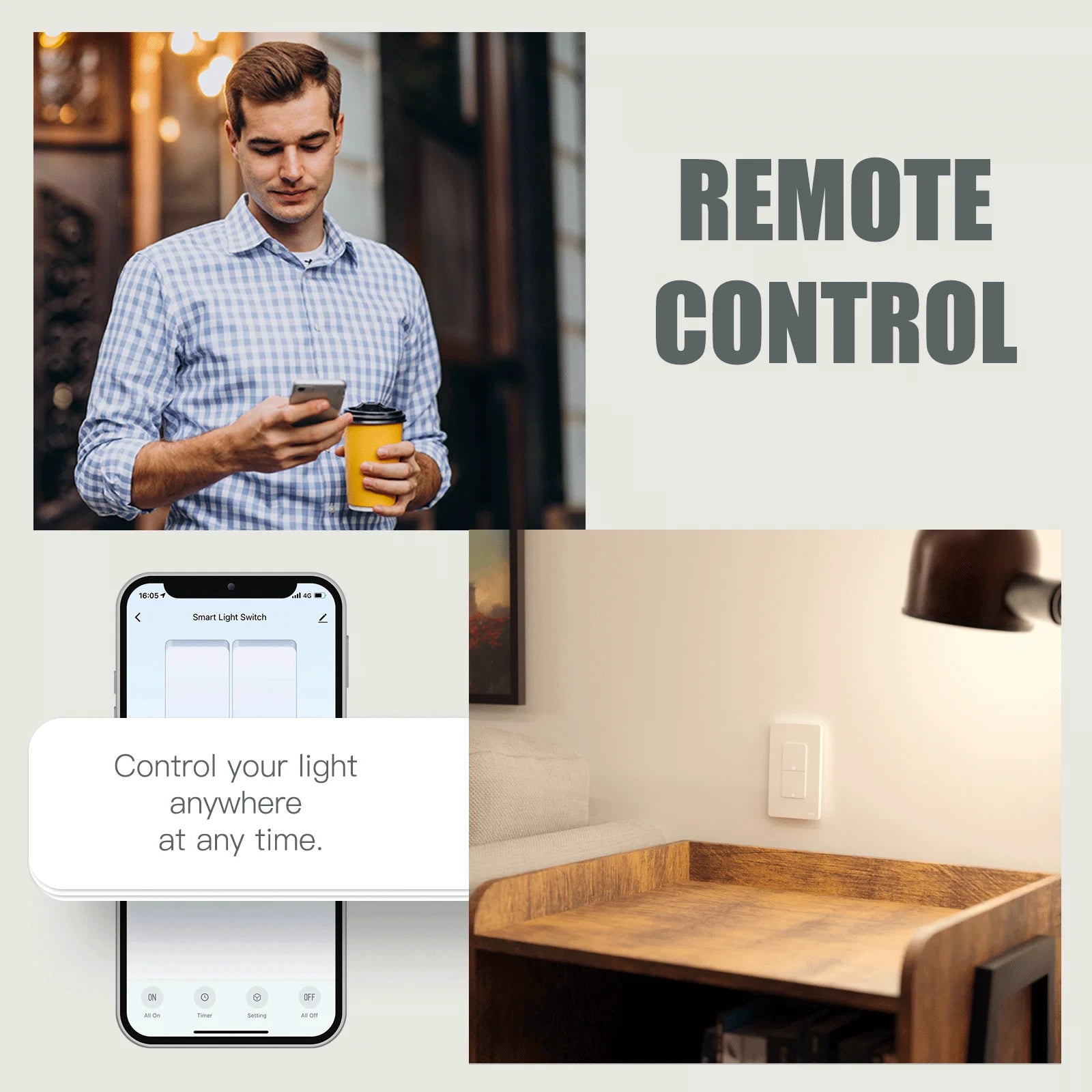 Zigbee Smart Light Switch – Tuya Smart Life Wall Switch (No Neutral Required) Works with Alexa & Google Home