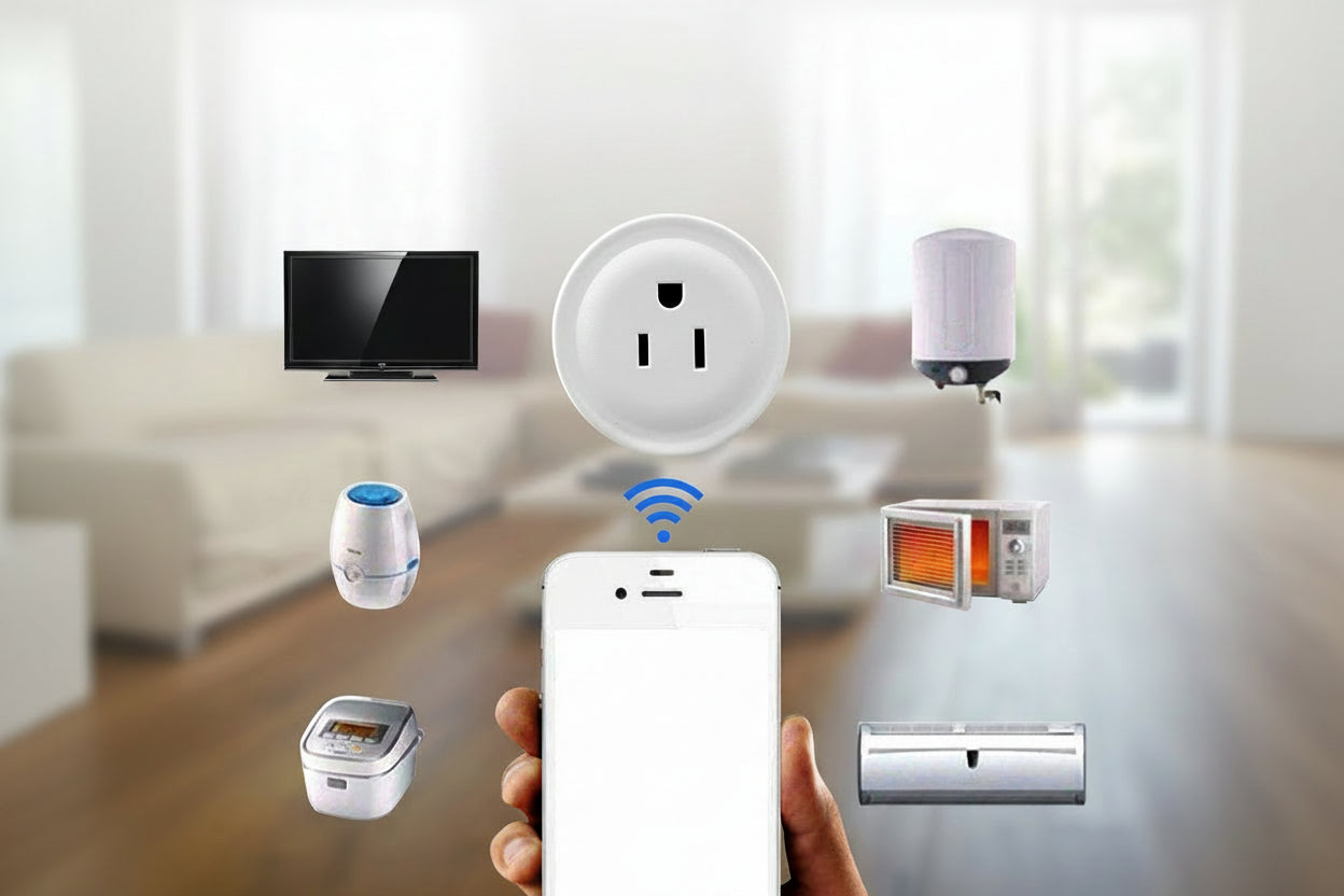 Smart Plug App Interface Showing Timer Schedule Remote Control Energy Usage